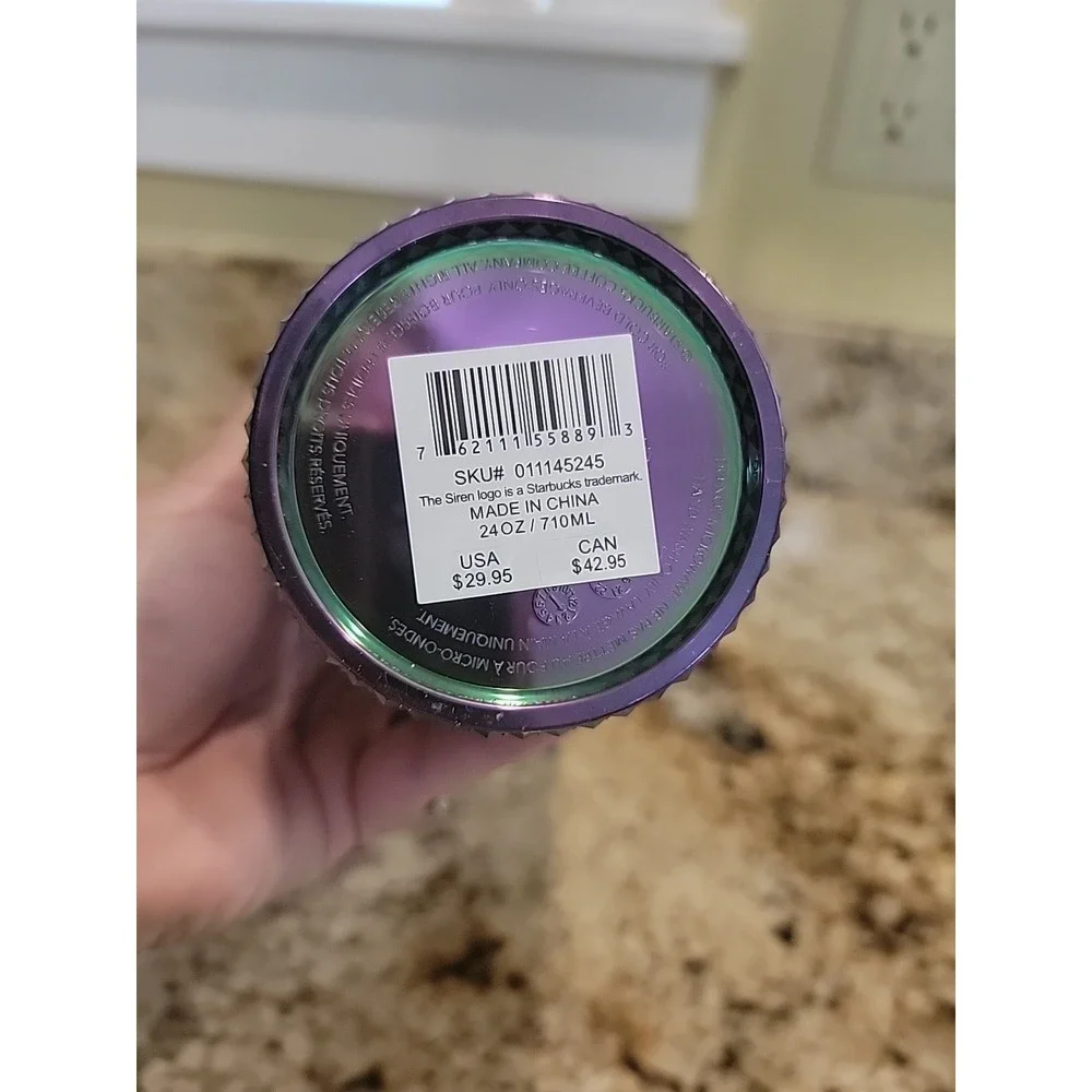 Starbucks Oil Slick Rainbow Studded Tumbler Cold Cup 24oz Venti 2023. NEW